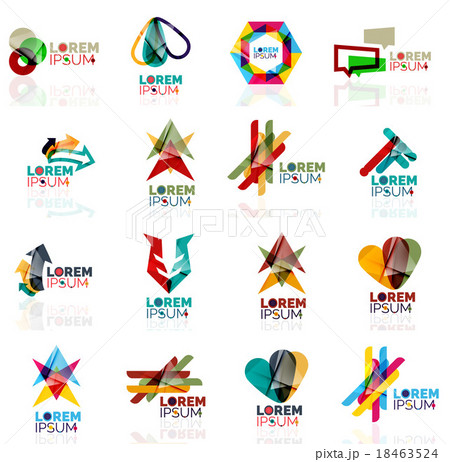 Geometric shapes company logo set, paper origami Geometric shapes company logo set, paper origami 18463524