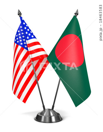 USA and Bangladesh - Miniature Flags. 18463583