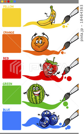 main colors with cartoon fruits main colors with cartoon fruits 18464363