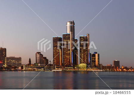 The Detroit Skyline at twilight The Detroit Skyline at twilight 18466555