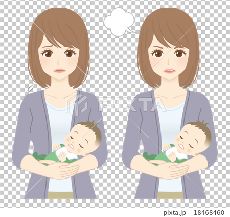 若い母親_怒り顔と困り顔 18468460