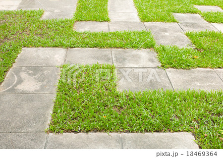 concrete pavement on grass concrete pavement on grass 18469364