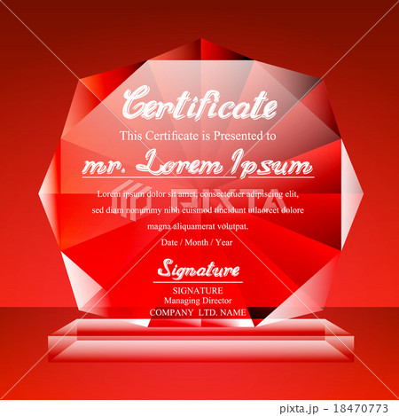Crystal trophy certificate design template 18470773