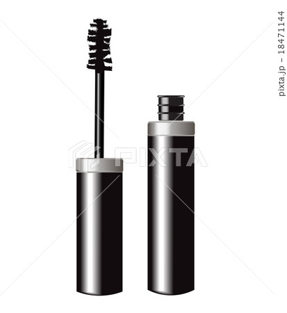 open tube of glossy mascara on white background open tube of glossy mascara on white background 18471144