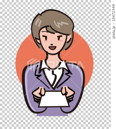 辦公室女士 - 我會出示我的名片 18472349