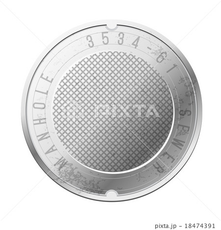 Top view of the closed sewer manhole 18474391