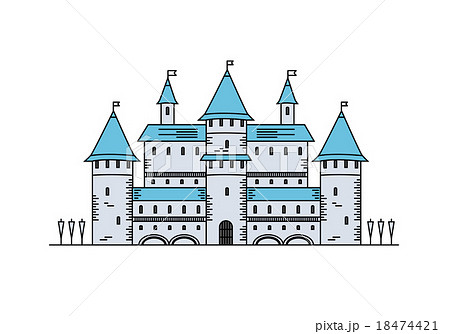 Fairy Tale medieval сastle Line Vector icon Fairy Tale medieval сastle Line Vector icon 18474421