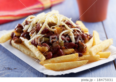 Chili con carne and French fries Chili con carne and French fries 18475031