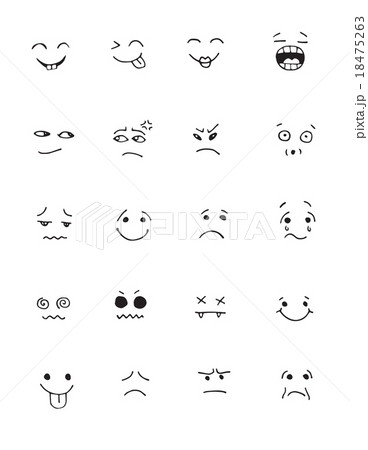 Hand drawn faces set for comics design. Vector 18475263
