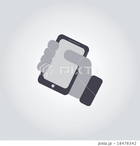 Mobile phone in hand icon 18476342