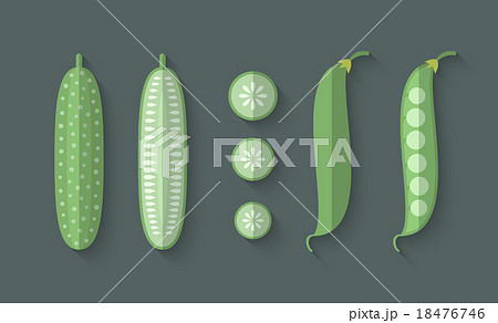 A set of Vegetables - Cucumber and Snow Peas 18476746