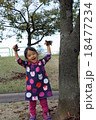 落ち葉で遊ぶ2才の女の子 18477234