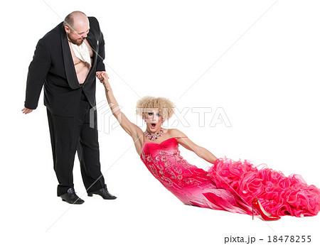 Eccentric Fat Man Dragging a Woman Eccentric Fat Man Dragging a Woman 18478255