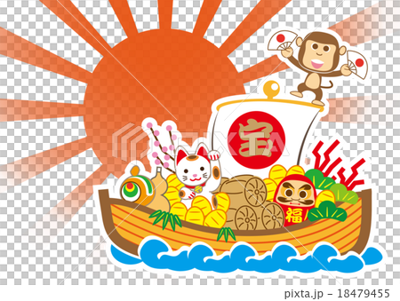 第一次日出太陽和船 18479455