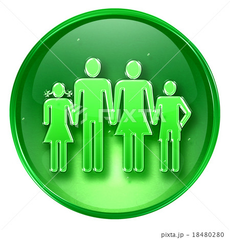 family icon green, isolated on white background. family icon green, isolated on white background. 18480280