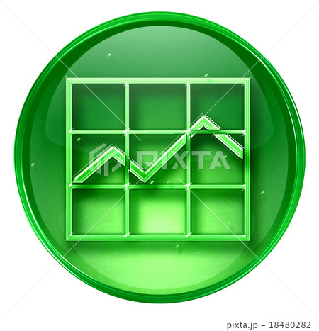 graph icon green, isolated on white background. graph icon green, isolated on white background. 18480282