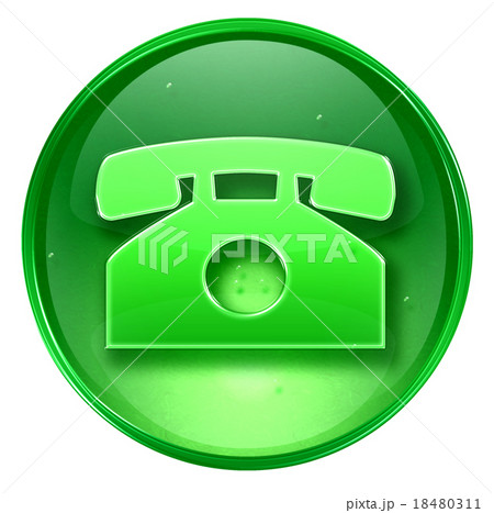 phone icon green, isolated on white background. phone icon green, isolated on white background. 18480311