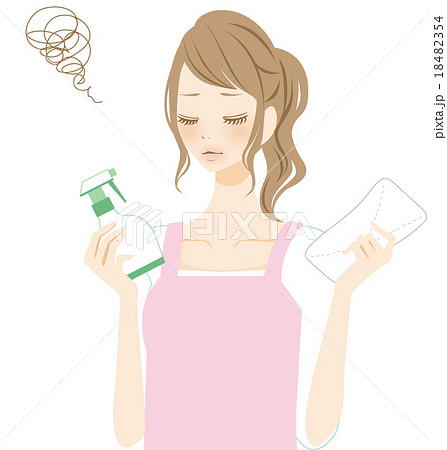 掃除をする女性 困る 掃除をする女性 困る 18482354