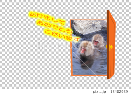 New Year's card material, photo frame, monkey 18482989