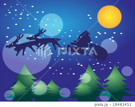 夜を駆けるサンタクロースのイラスト素材 夜を駆けるサンタクロースのイラスト素材