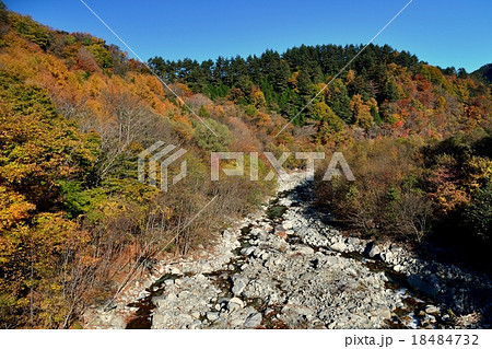山梨県・秋の石空(いしうとろ)川渓谷 18484732