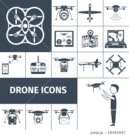 Drone Icons Black 18485687