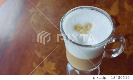 coffee latte on wood table coffee latte on wood table 18486516