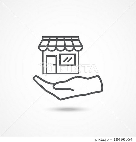 Shop on hand icon 18490054