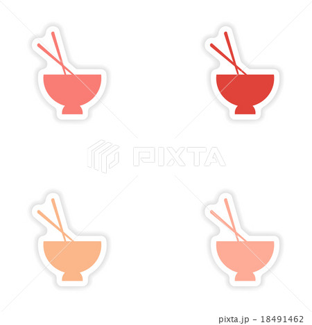 assembly realistic sticker design on paper miso 18491462