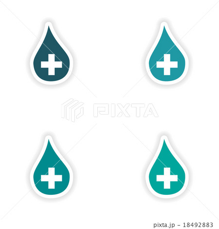 assembly realistic sticker design on paper drops 18492883