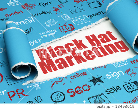 Advertising concept: red text Black Hat Marketing 18493019
