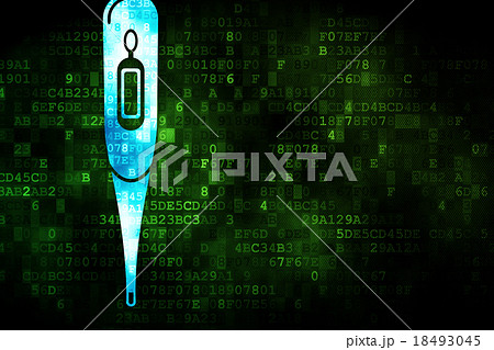 Healthcare concept: Thermometer on digital 18493045