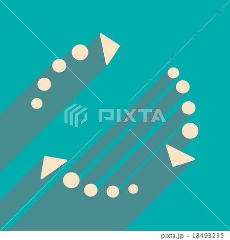 Flat with shadow icon and mobile applacation arrow Flat with shadow icon and mobile applacation arrow 18493235
