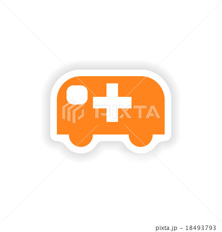 icon sticker realistic design on paper ambulance 18493793