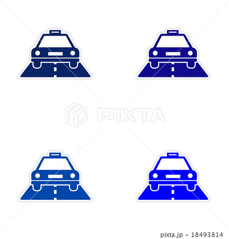 assembly realistic sticker design on paper taxi 18493814