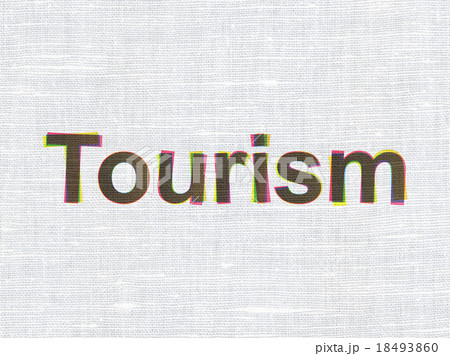 Travel concept: Tourism on fabric texture 18493860
