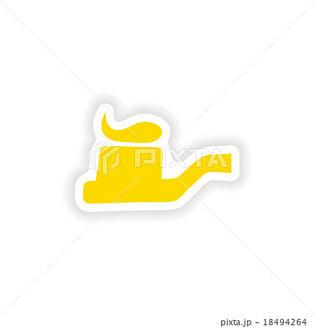 icon sticker realistic design on paper toothbrush 18494264