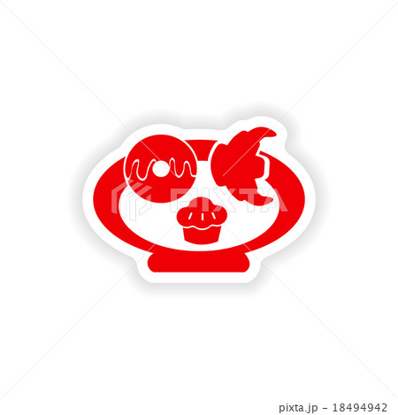 icon sticker realistic design on paper baking icon sticker realistic design on paper baking 18494942