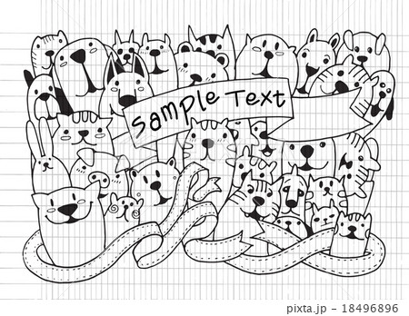 Hand drawn doodle Funny Pet Set Hand drawn doodle Funny Pet Set 18496896