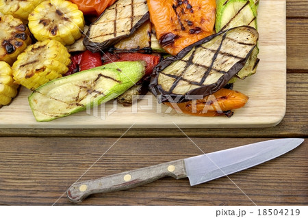 BBQ Vegetables Assortment On The Board. BBQ Vegetables Assortment On The Board. 18504219