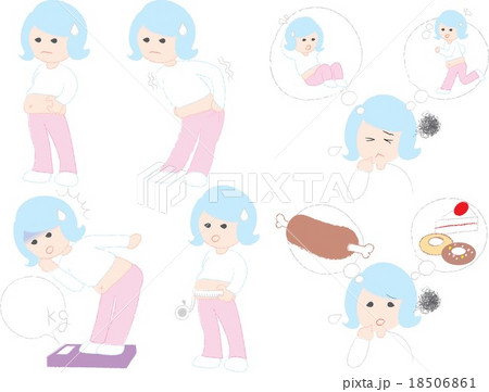 ダイエットをしなくてはと悩む女の子 ダイエットをしなくてはと悩む女の子 18506861