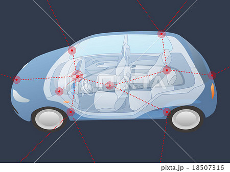 自動車インテリア　イラスト 18507316