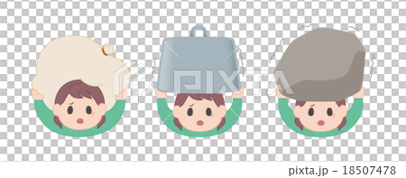 重いものを背負う女性 18507478