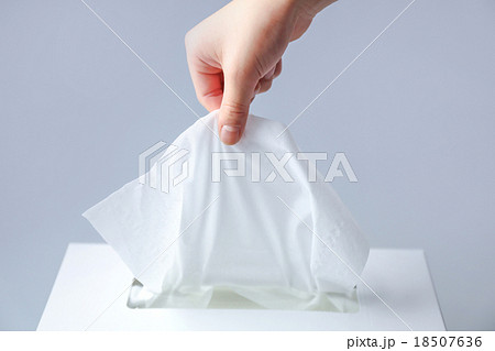 ティッシュを掴む手 18507636