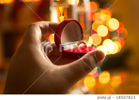 Closeup of man making proposal at Christmas eve Closeup of man making proposal at Christmas eve 18507823