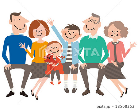 3世代6人スマート家族06 18508252