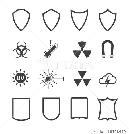 Shield and protection icons set 18508440