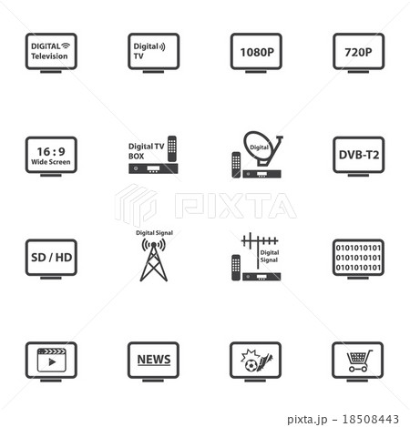 TV icons set, Digital Television concept 18508443