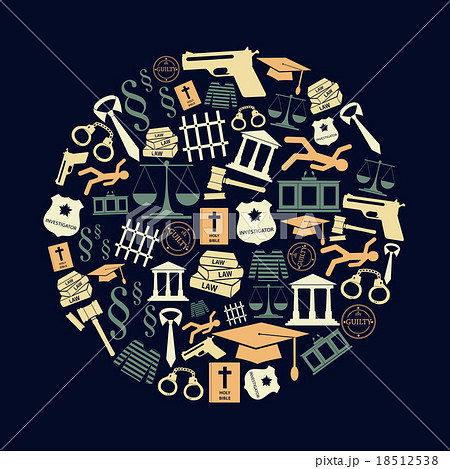 justice and law color icons set in circle eps10 justice and law color icons set in circle eps10 18512538