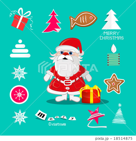 Retro Vector Christmas Symbols - Icons Set Retro Vector Christmas Symbols - Icons Set 18514875